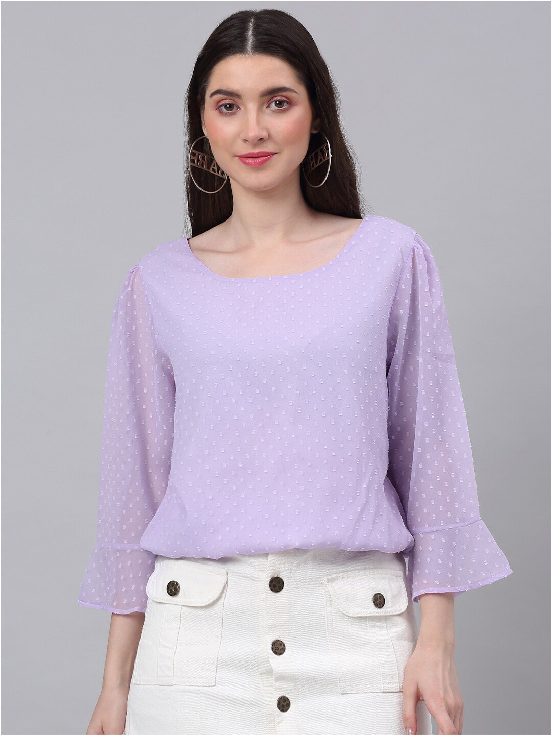 

NEUDIS Lavender Chiffon Top
