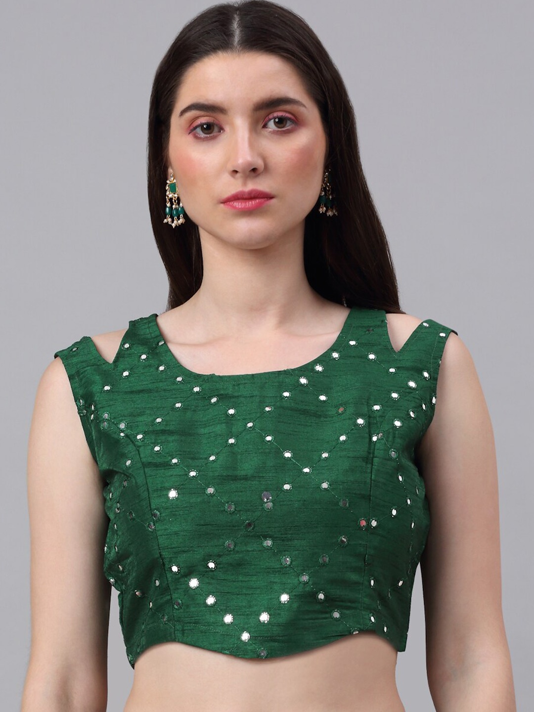 

NEUDIS Women Green Embellished Crop Top