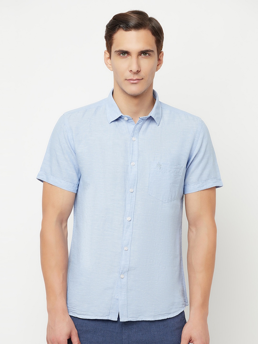 

Cantabil Men Blue Classic Cotton Casual Shirt