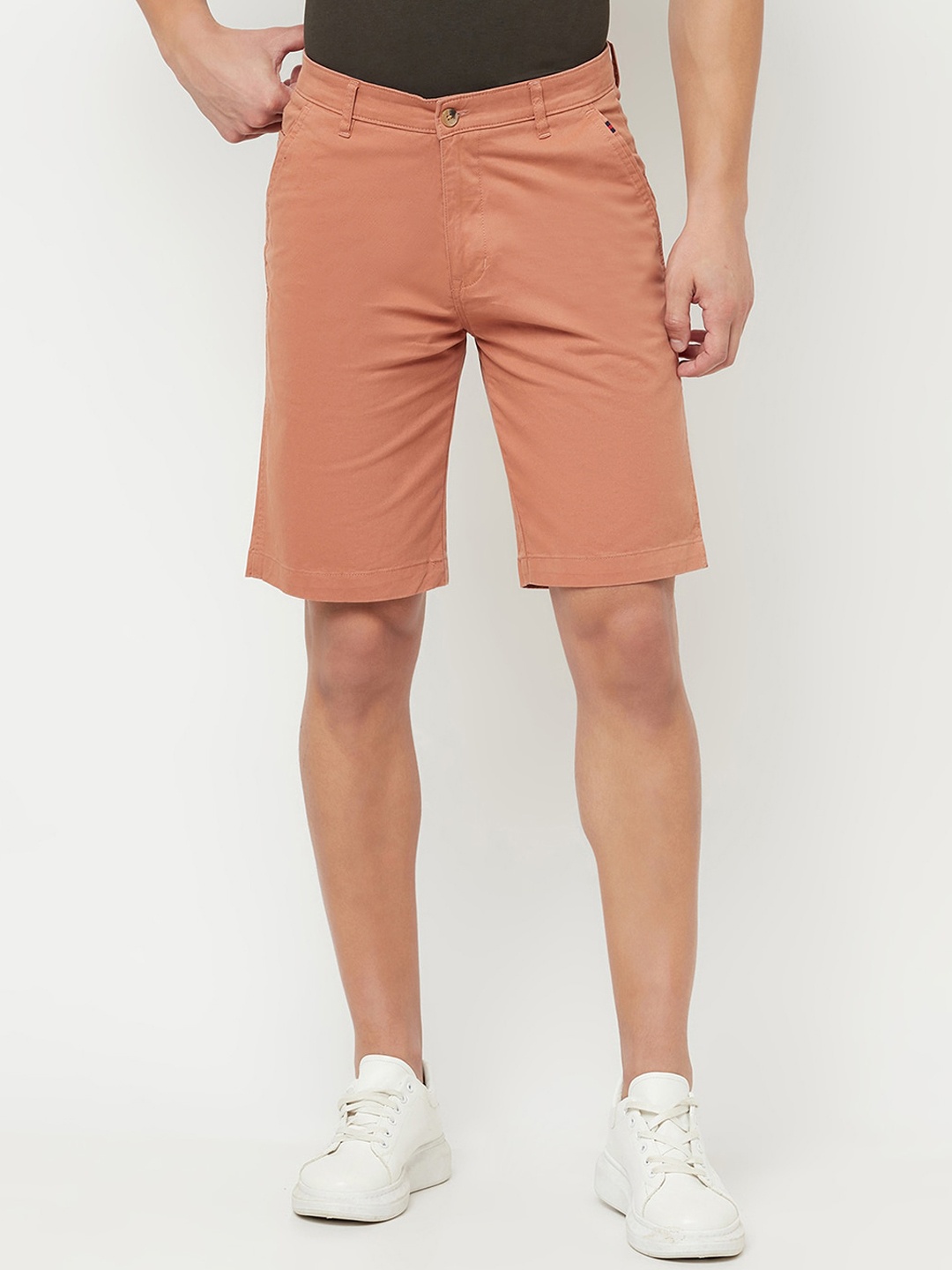 

Cantabil Men Copper-Toned Solid Regular Shorts
