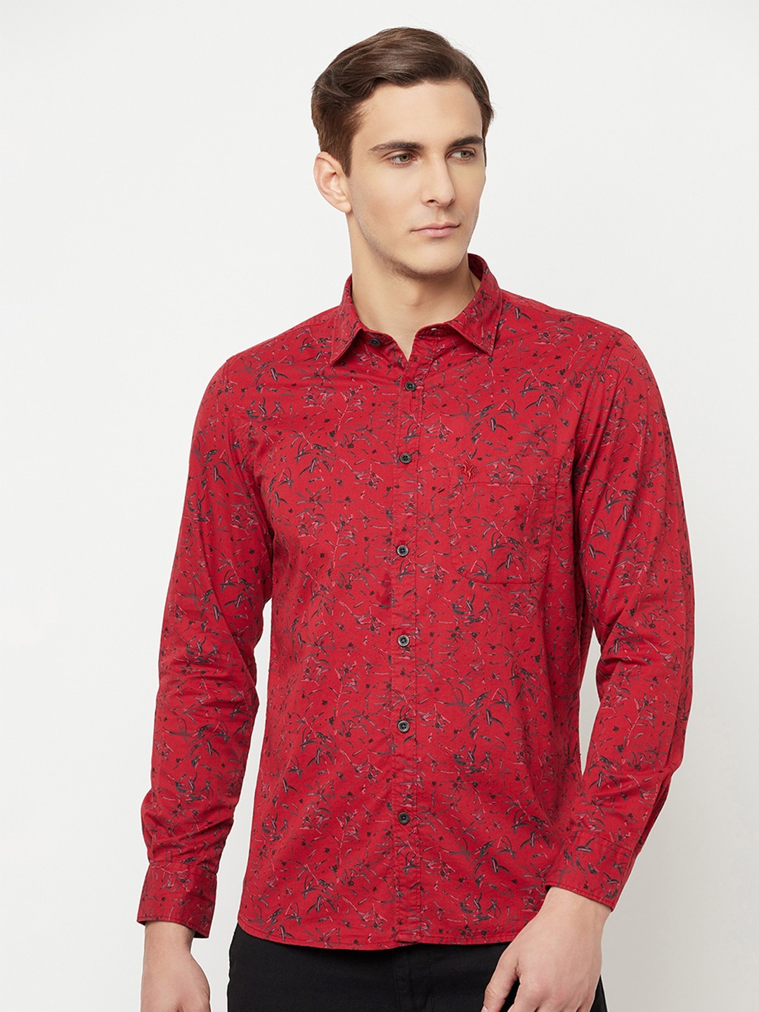 

Cantabil Men Red Classic Floral Printed Casual Shirt