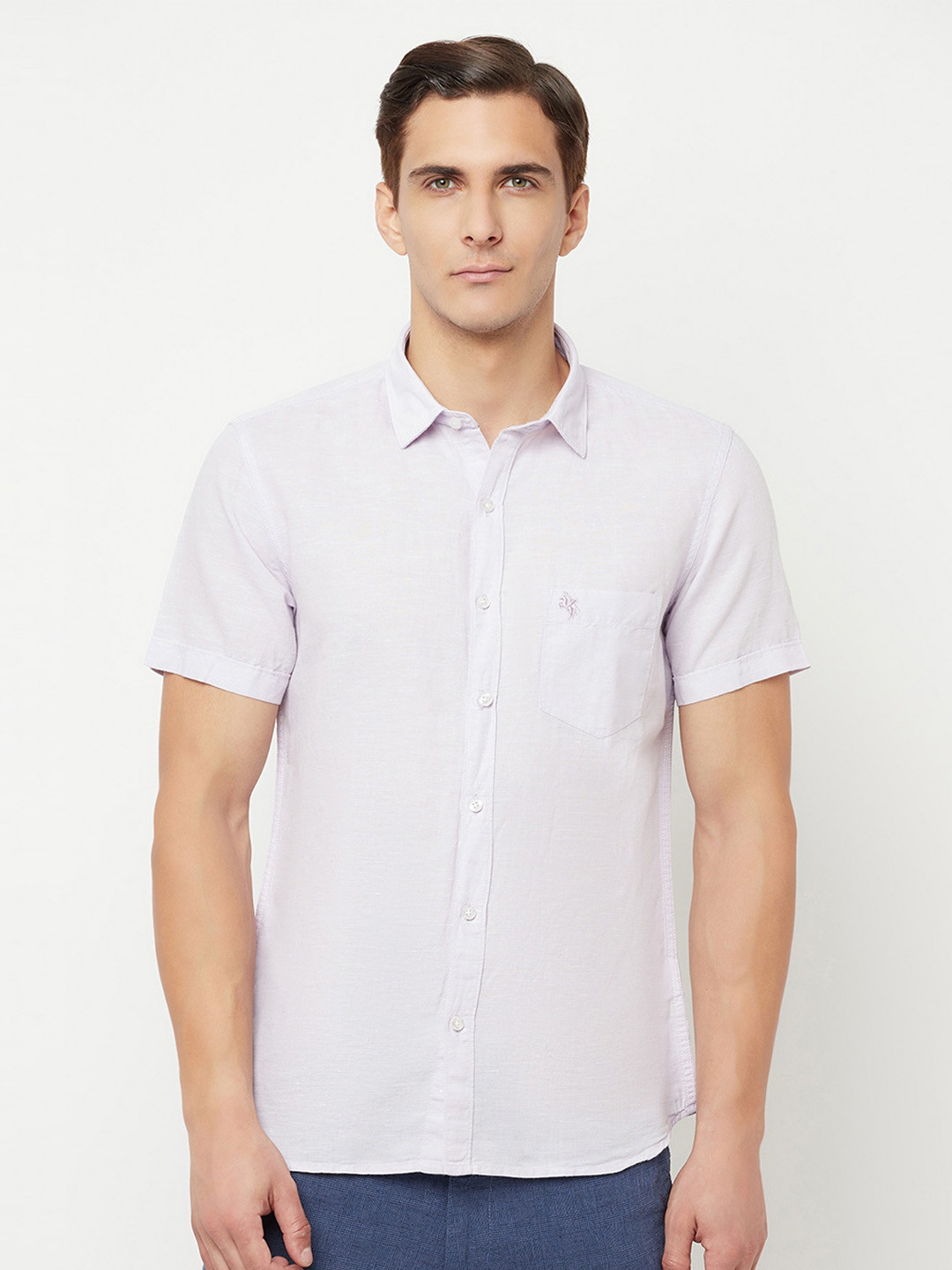 

Cantabil Men Purple Solid Classic Casual Shirt