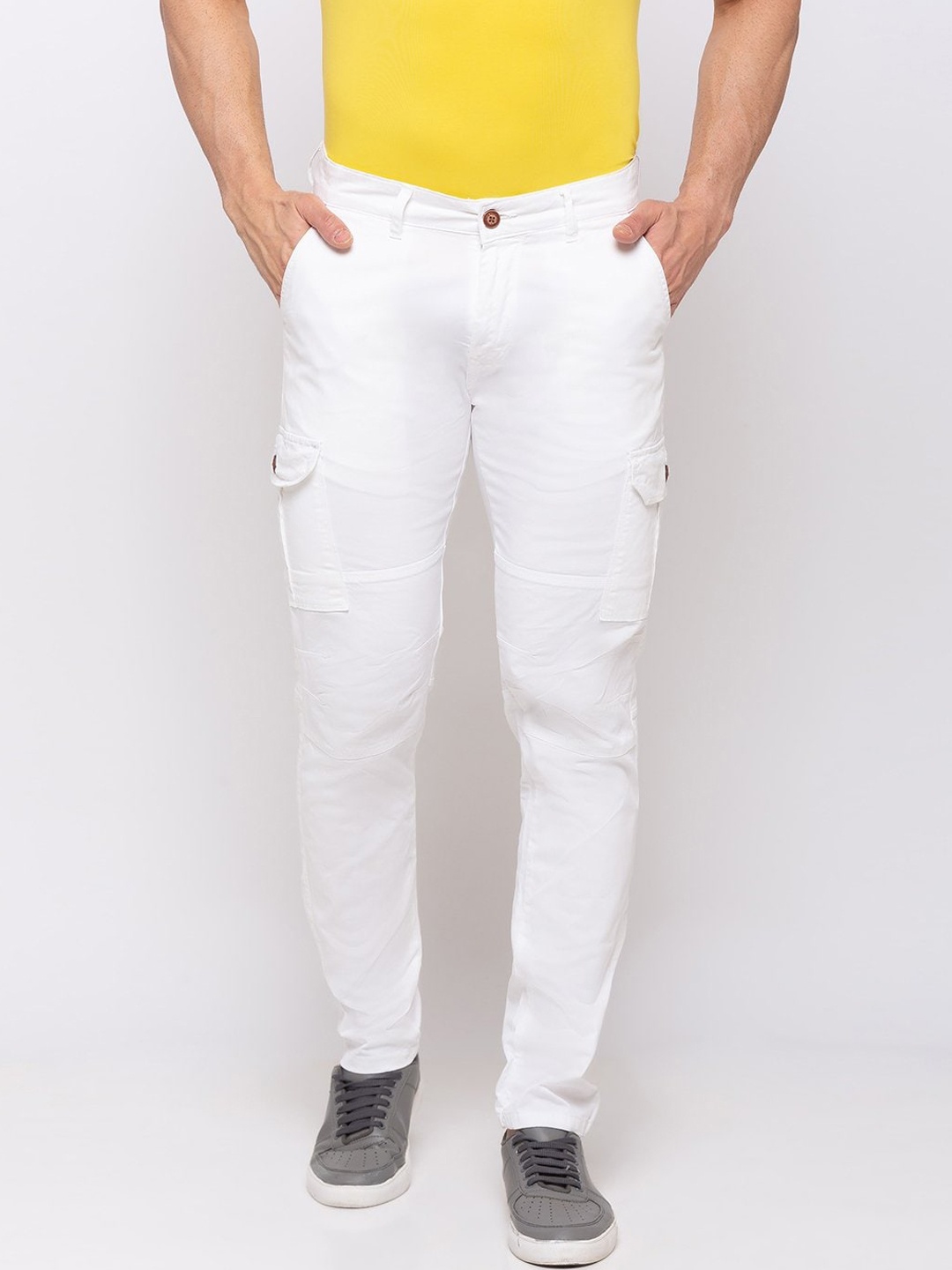 

Status Quo Men White Classic Cargos Trousers
