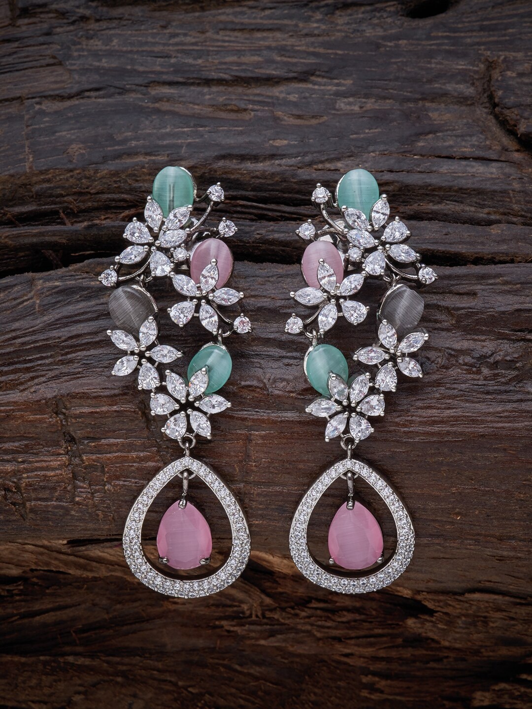 

Kushal's Fashion Jewellery Pink Floral Drop Earrings