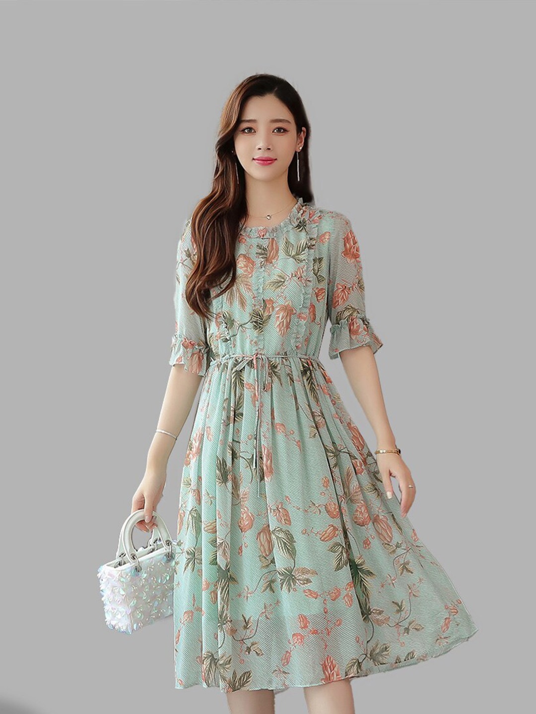 

JC Collection Green Floral Midi Dress