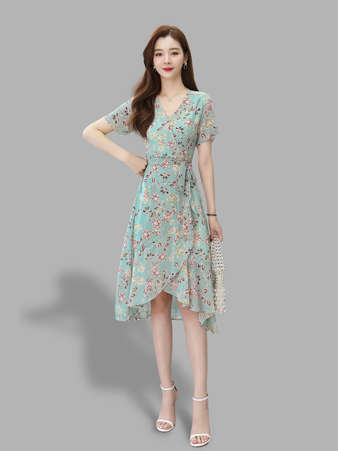 

JC Collection Women Blue Floral Midi Dress