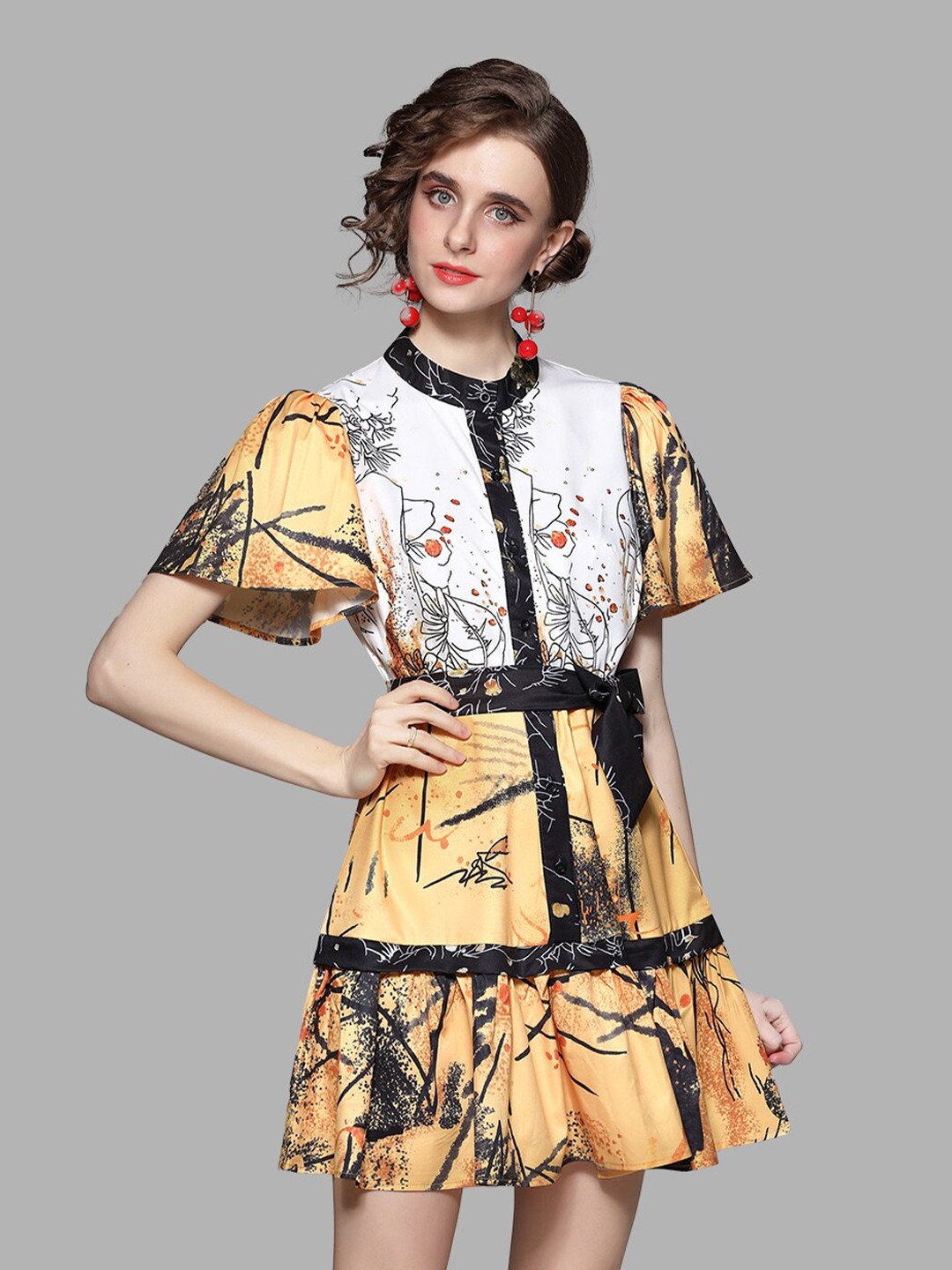 

JC Collection Yellow A-Line Dress