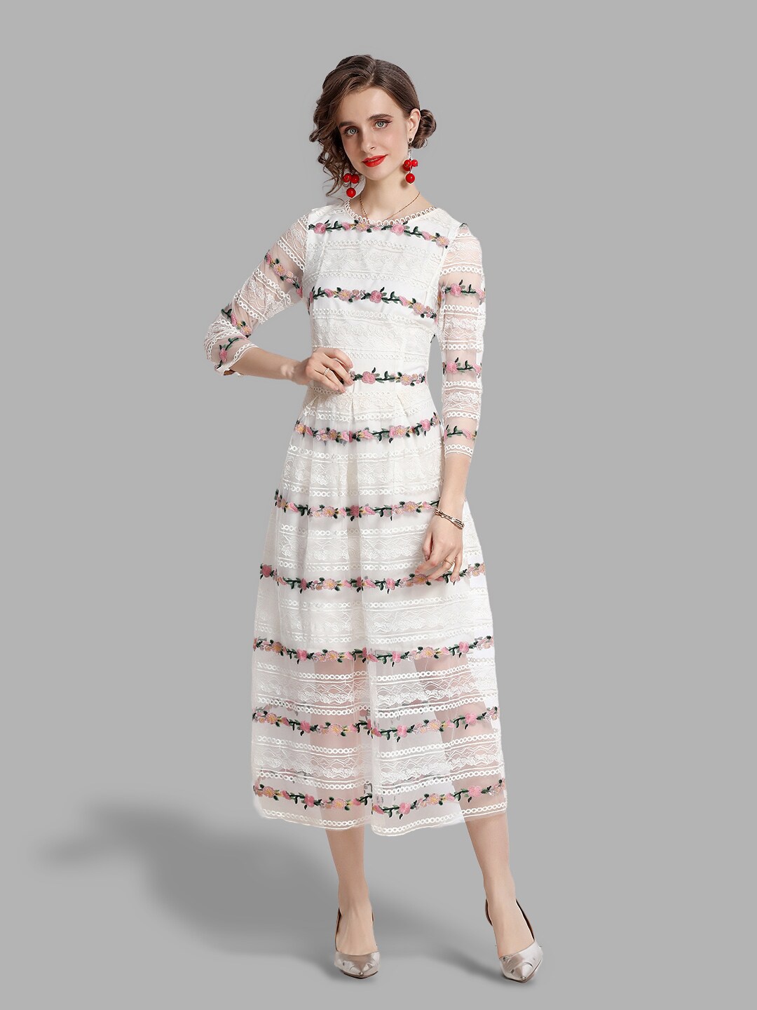 

JC Collection Off White Floral Maxi Dress