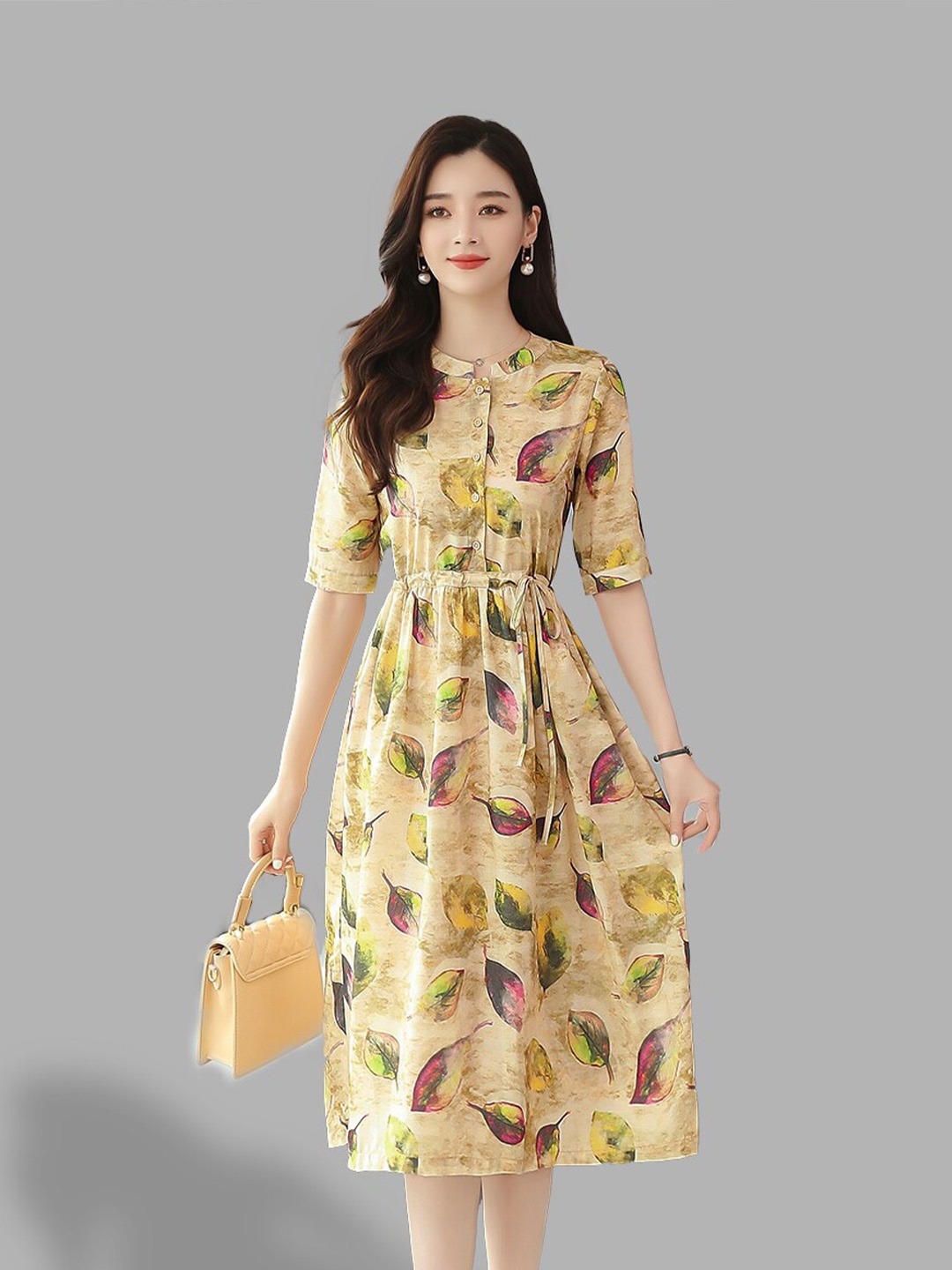 

JC Collection Yellow Floral Printed Midi Dress