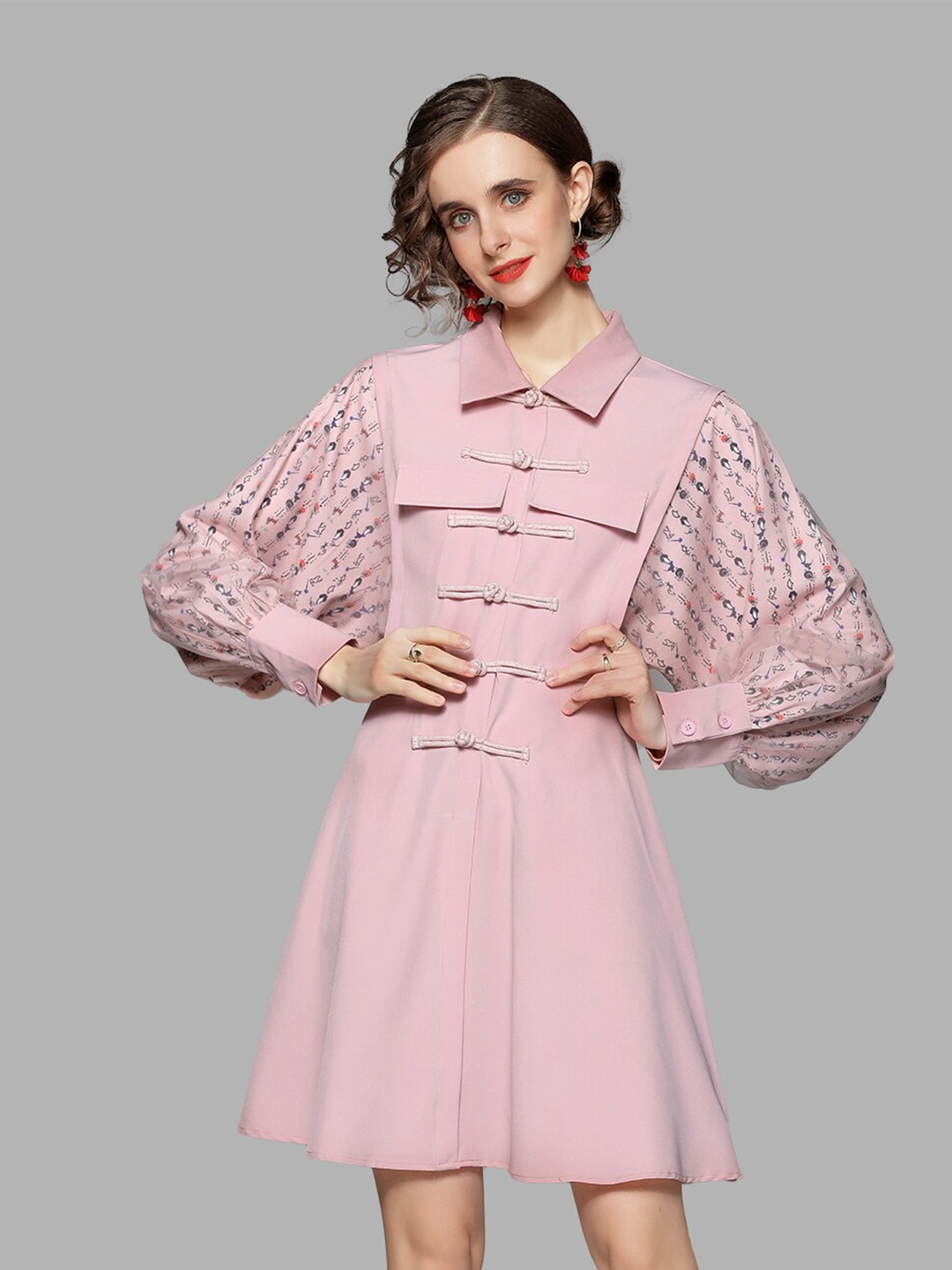 

JC Collection Women Pink Shirt Dress