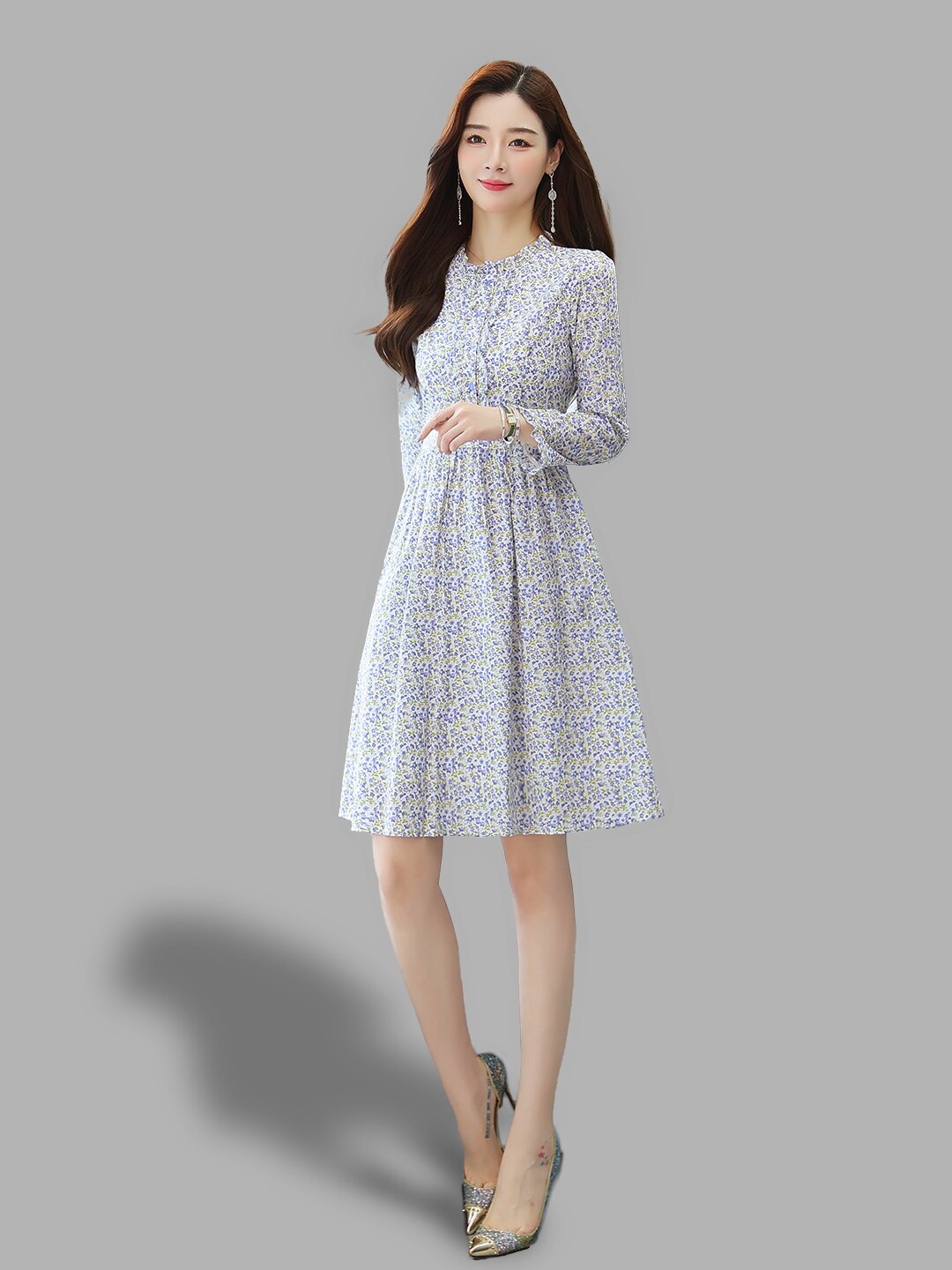 

JC Collection Women Blue Floral Printed Dress