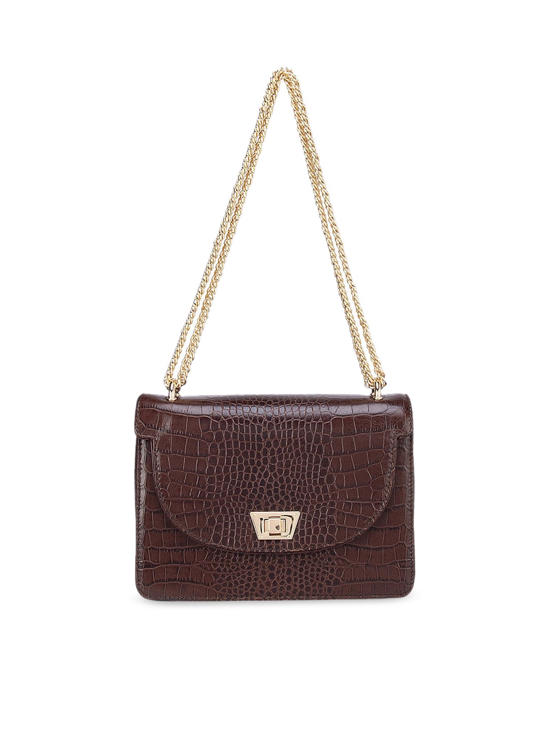 

Da Milano Brown Textured Leather Structured Sling Bag