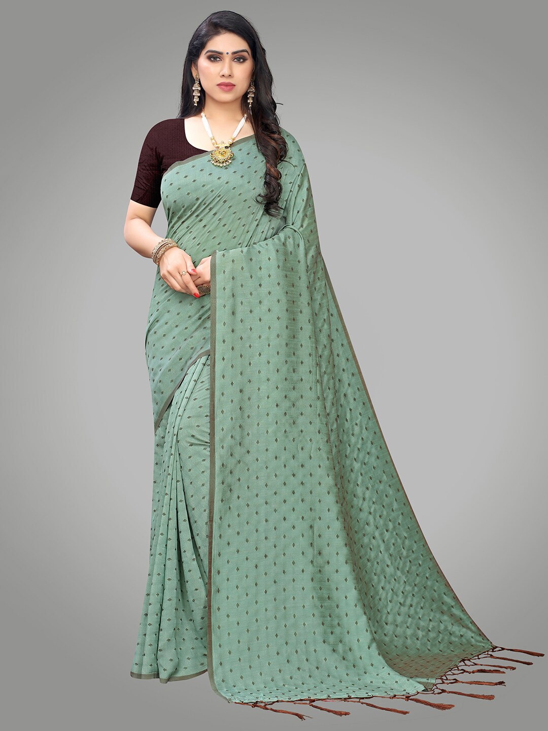 

KALINI Green Silk Blend Saree