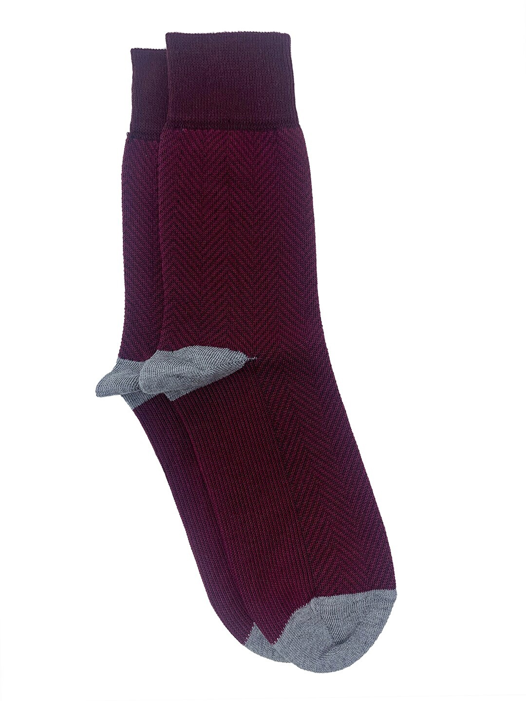 

Mint & Oak Men Maroon Patterned Above Ankle-Length Socks