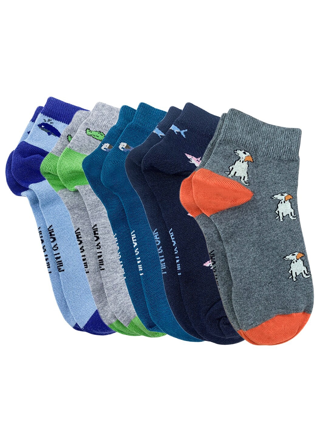 

Mint & Oak Men Pack Of 5 Multi-Coloured Printed Ankle-Length Socks