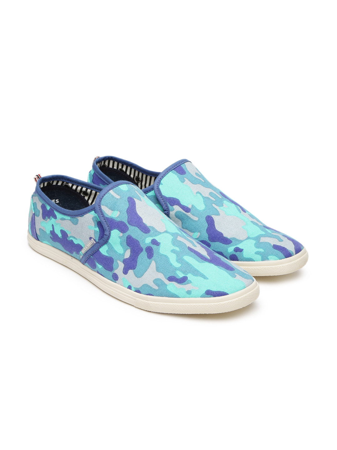 

Jack & Jones Men Blue Printed Slip-On Sneakers
