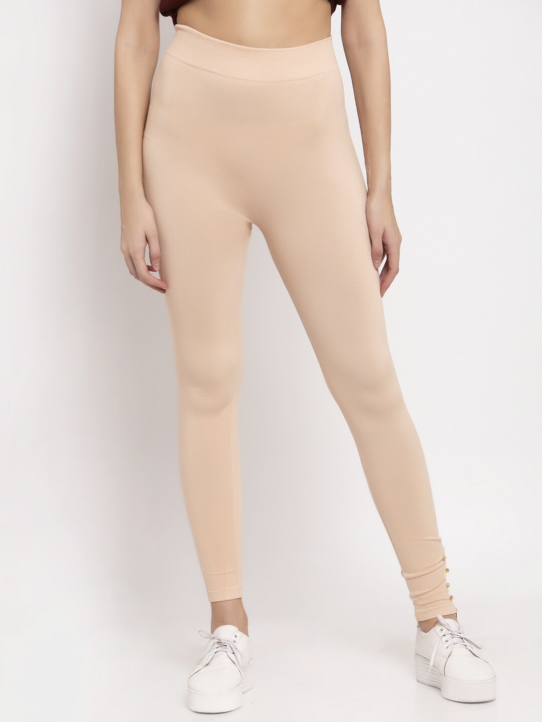 

KLOTTHE Beige Skinny Fit Cotton Jeggings