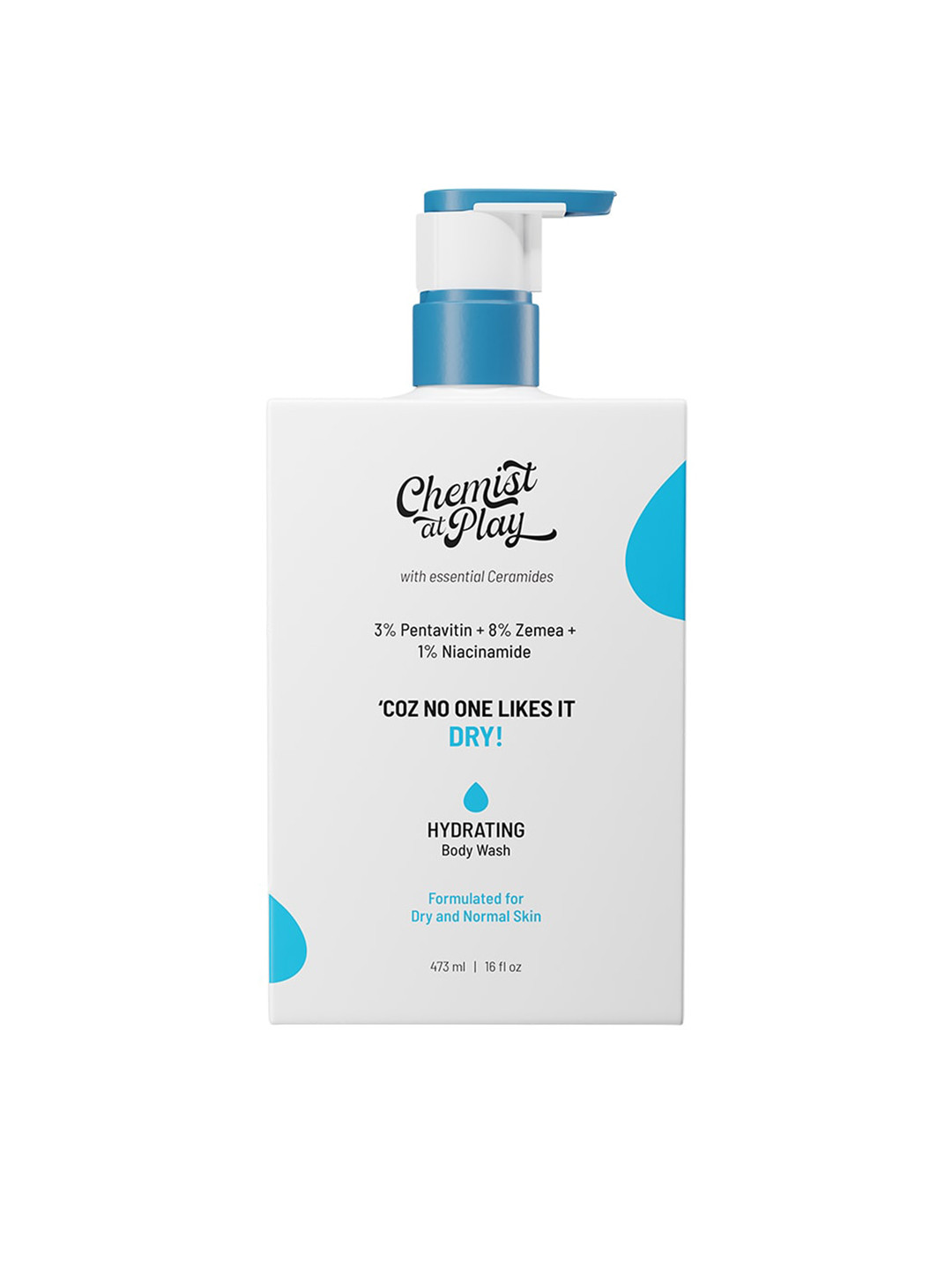 

Chemist at Play 3% Pentavitin + 8% Zemea + 1% Niacinamide Hydrating Body Wash - 473 ml, White