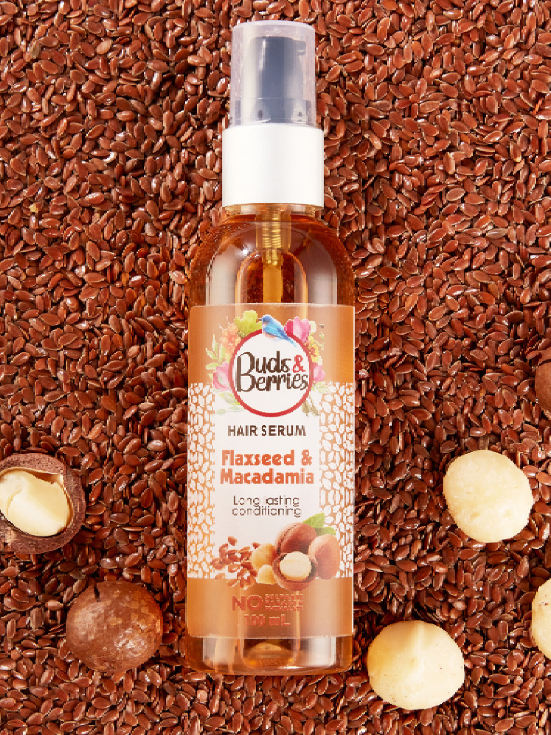 

Buds & Berries Flaxseed & Macadamia Hair Smoothing Hair Serum for Healthy Hair - 100 ml, Brown