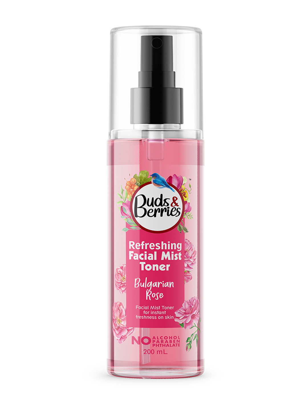 

Buds & Berries Refreshing Bulgarian Rose Facial Mist Toner to Shrink Pores-200ml, Pink