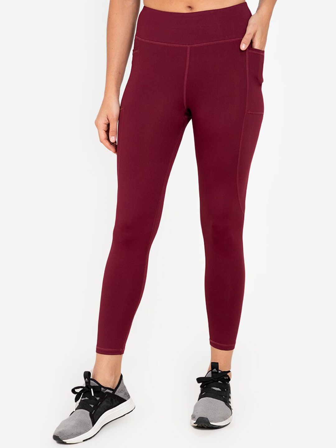 

ZALORA ACTIVE Women Red High Rise Lace Up Back Detail Tights