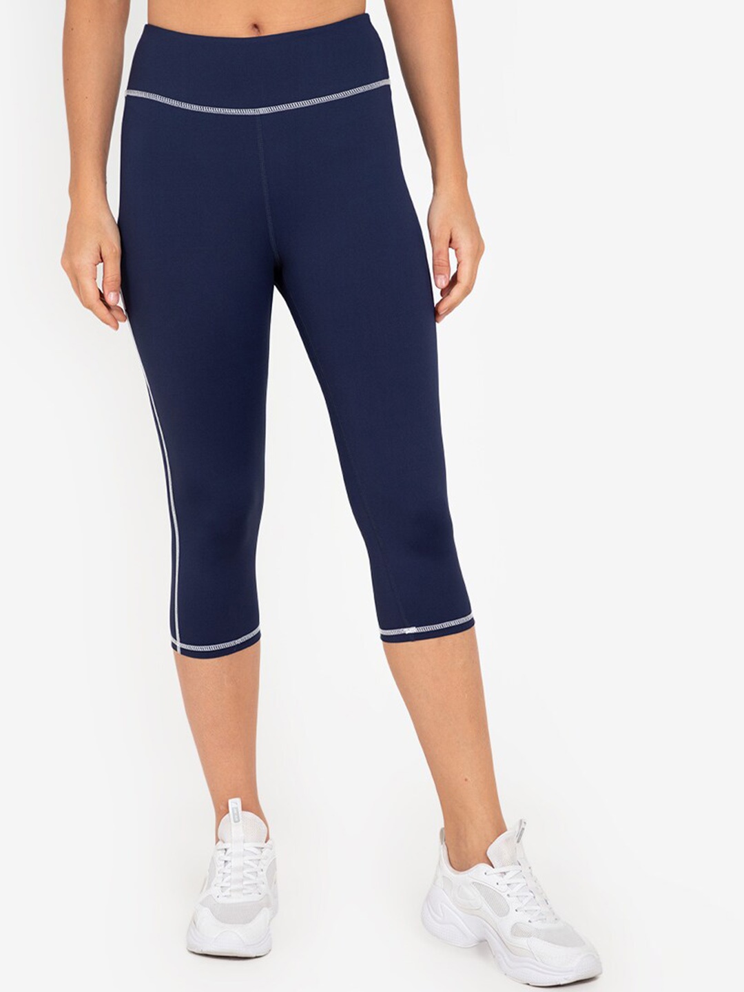 

ZALORA ACTIVE Women Navy Blue Solid Tights