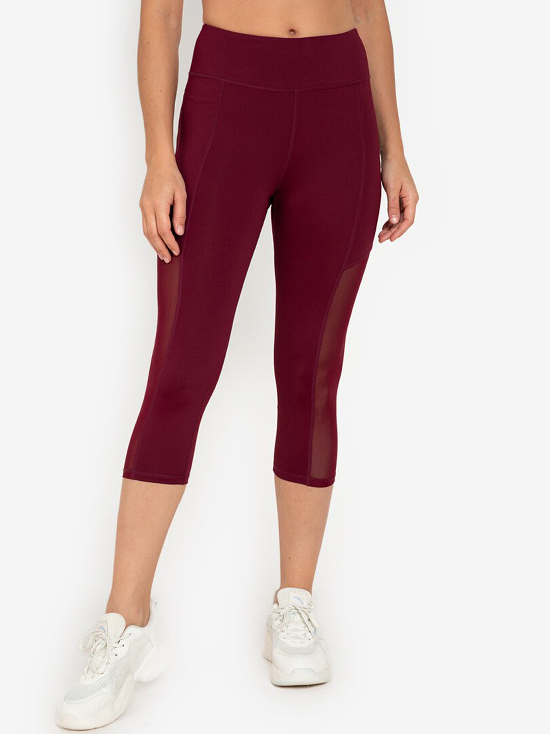 

ZALORA ACTIVE Women Red Mesh Side Detail Solid Tights