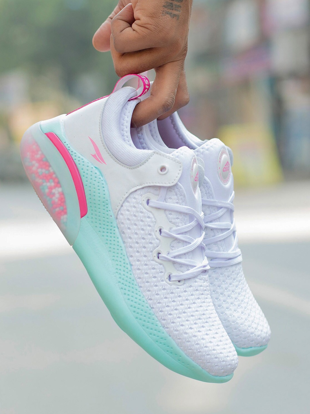 

ASIAN Women White Mesh Running Non-Marking Shoes