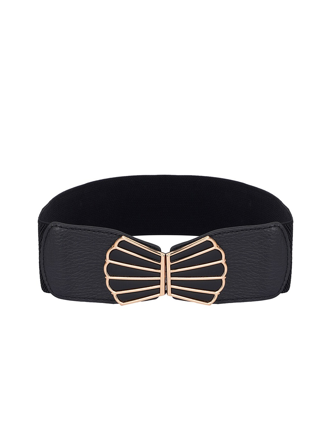 

Style SHOES Women Black & Gold Textured Belt