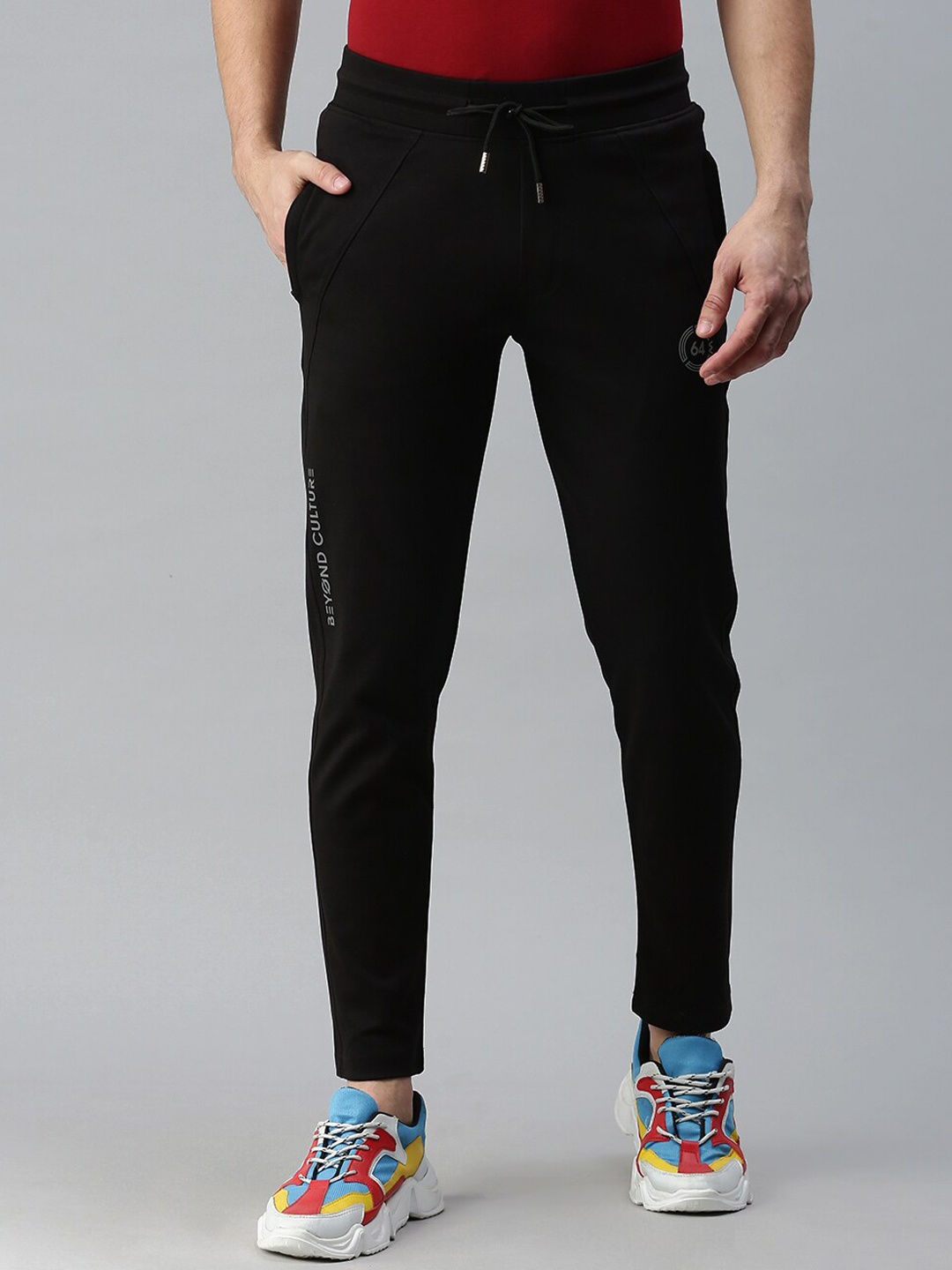 

SHOWOFF Men Black Solid Slim-Fit Track Pants