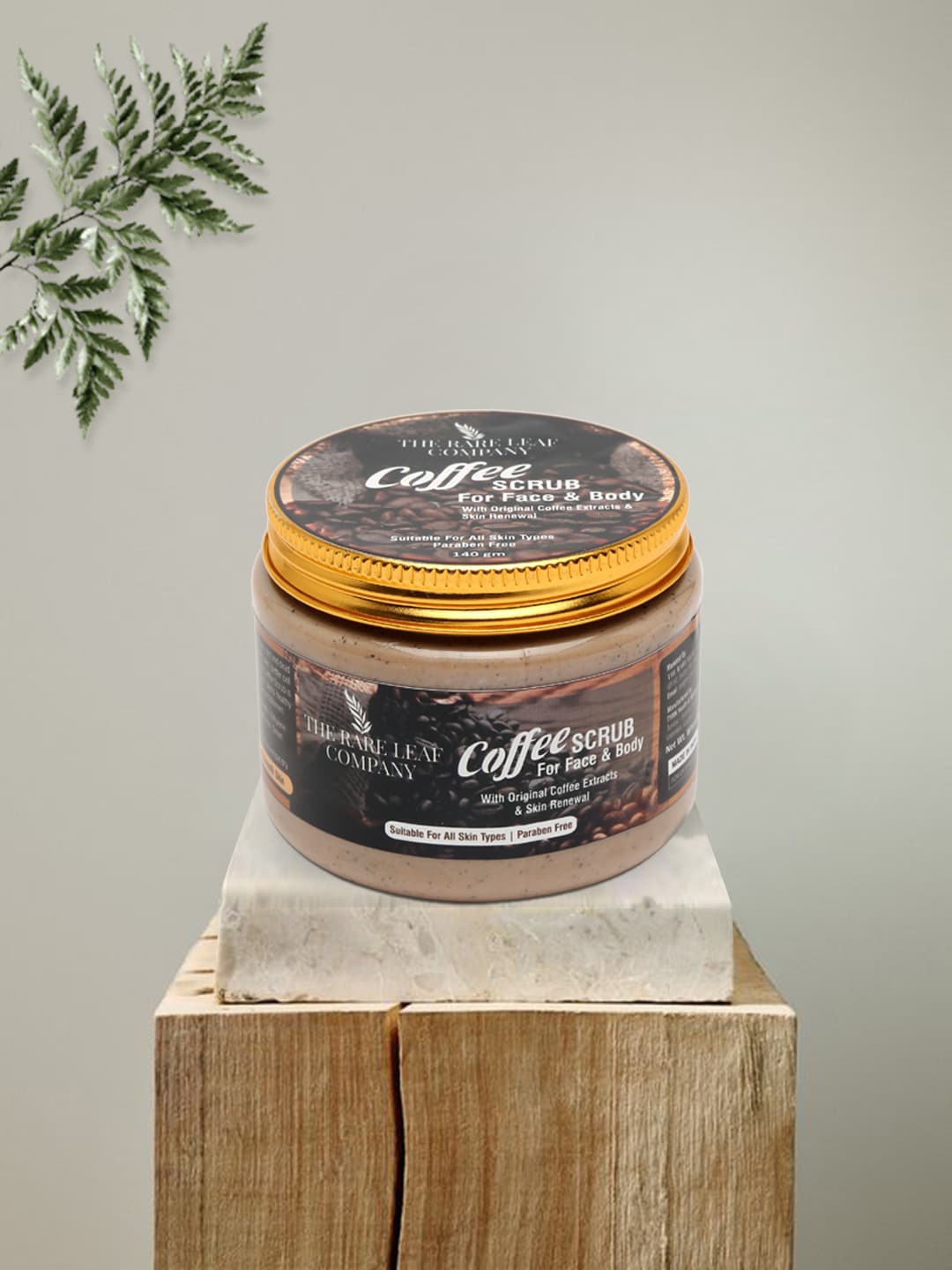 

THE RARE LEAF COMPANY Coffee Face & Body Scrub with Original Coffee Extracts - 140 g, Brown