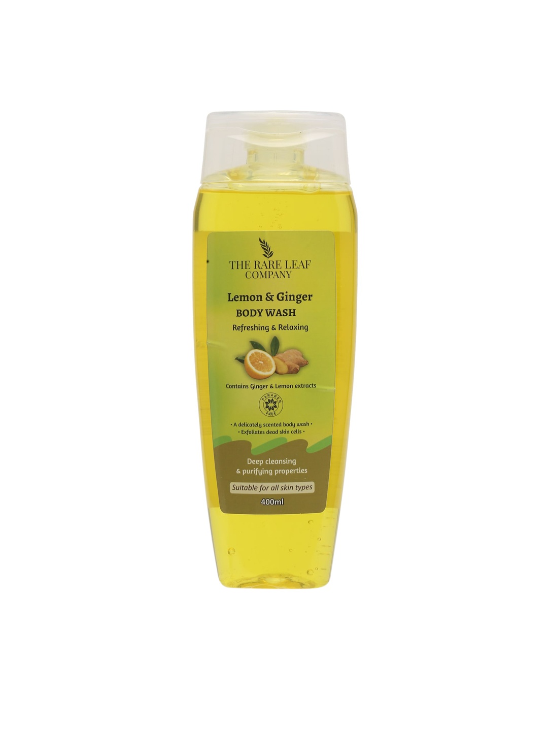 

THE RARE LEAF COMPANY Ginger & Lemon Refreshing Body Wash - 400 ml, Yellow