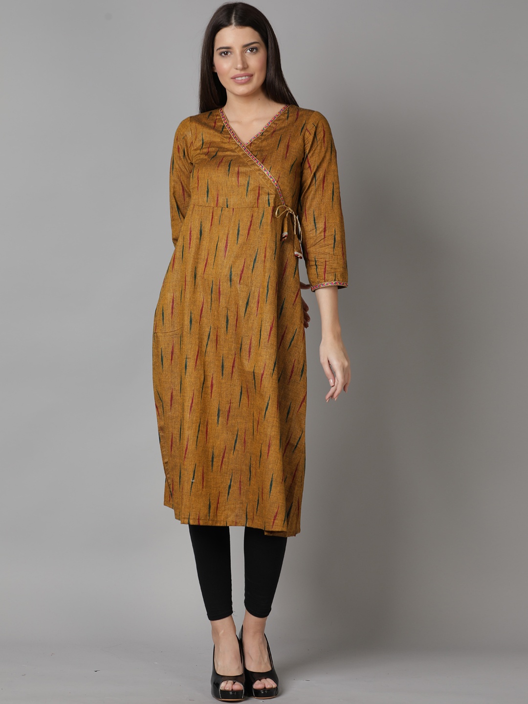 

Cot'N Soft Women Mustard Yellow Geometric Printed Kurta