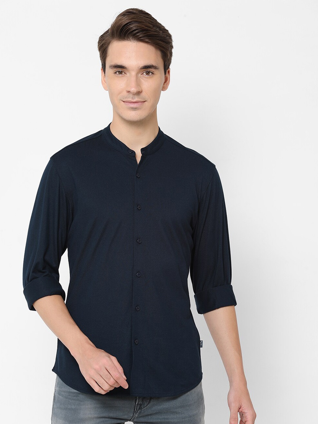 

Pepe Jeans Men Navy Blue Slim Fit Pure Cotton Casual Shirt