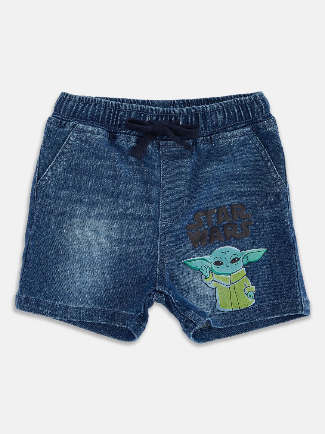 

Pantaloons Baby Boys Blue Washed Cotton Denim Shorts