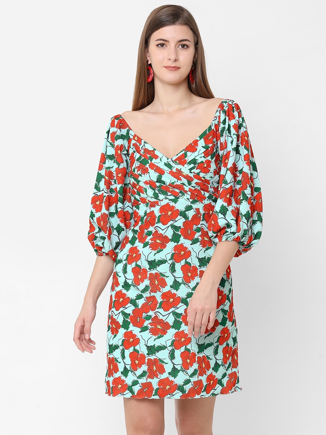 

POPPI Blue Floral A-Line Dress