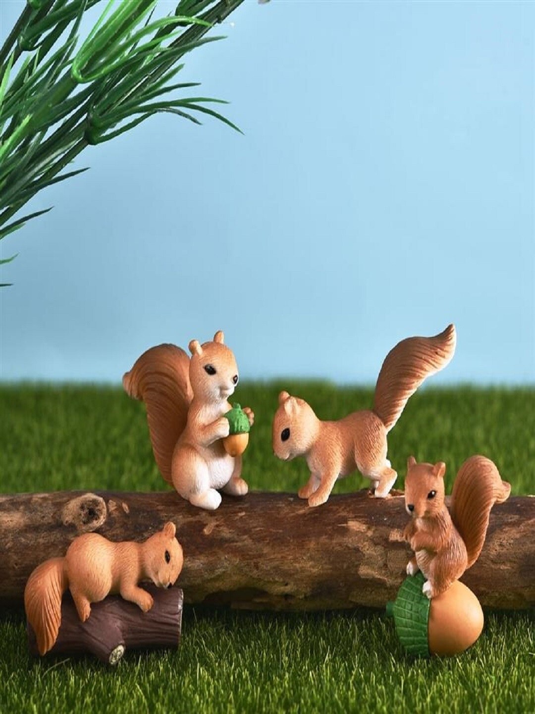 

CHOCOZONE Pack of 4 Brown Cute Squirell Miniatures Showpieces