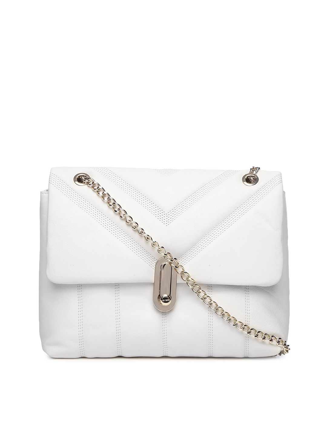 

Ted Baker Off White Leather Structured Sling Bag