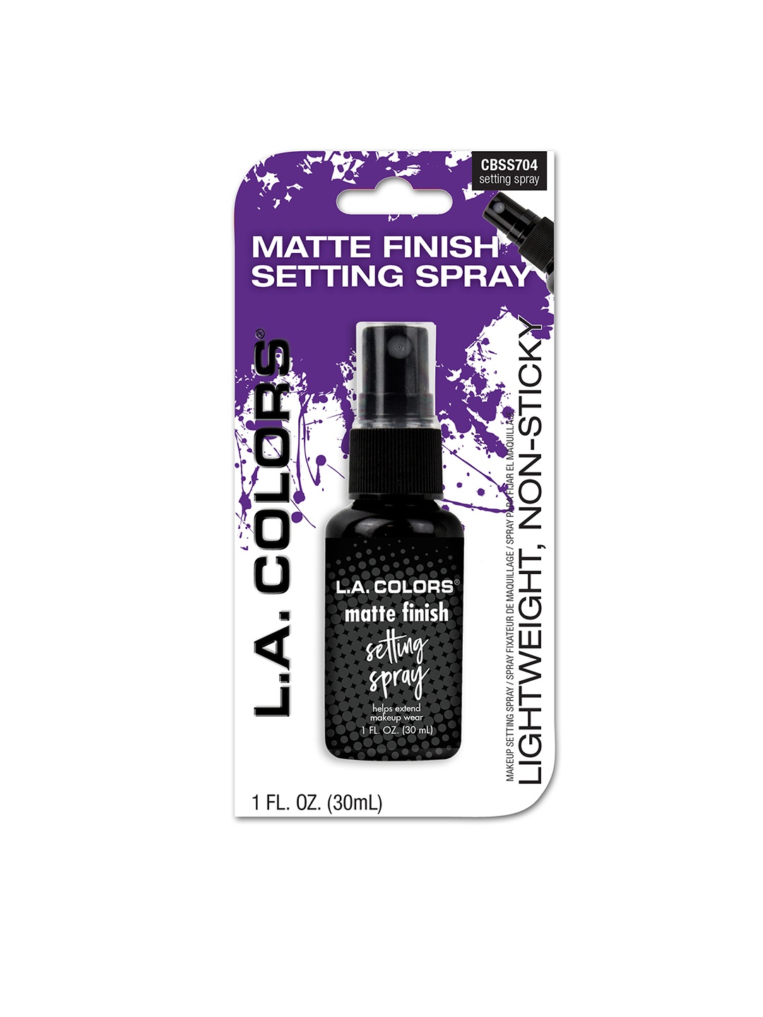 L.A colors Matte Finish Setting Spray - 30 ml, Black