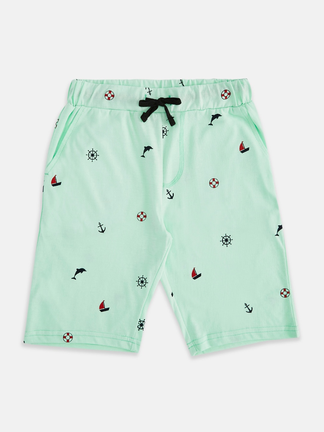 

Pantaloons Junior Boys Sea Green Printed Shorts
