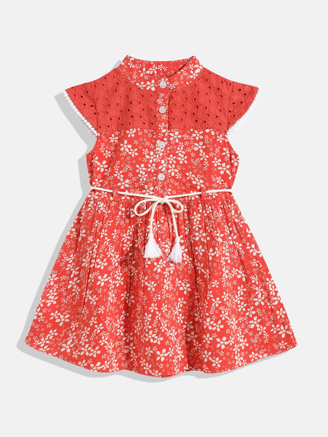 

Bella Moda Orange Floral Dress 100% Cotton