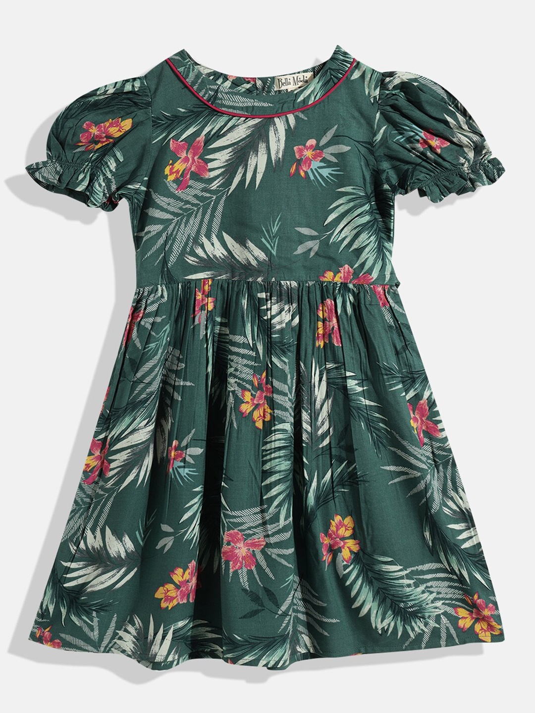 

Bella Moda Grey Tropical Dress 100% Cotton