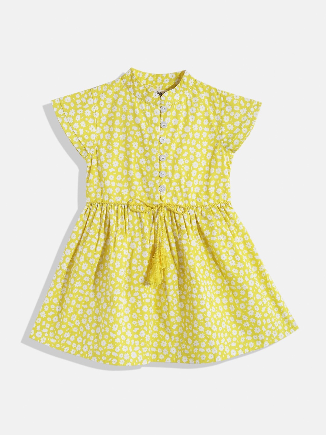 

Bella Moda Yellow Floral Dress 100% Cotton