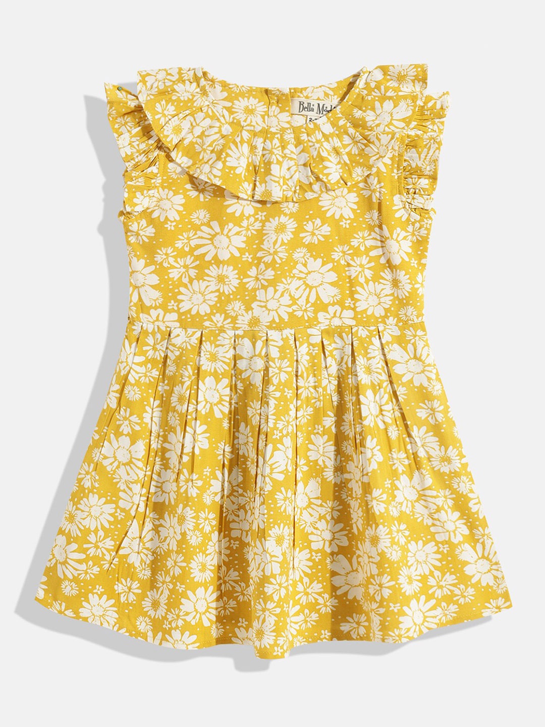

Bella Moda Yellow Floral Dress 100% Cotton