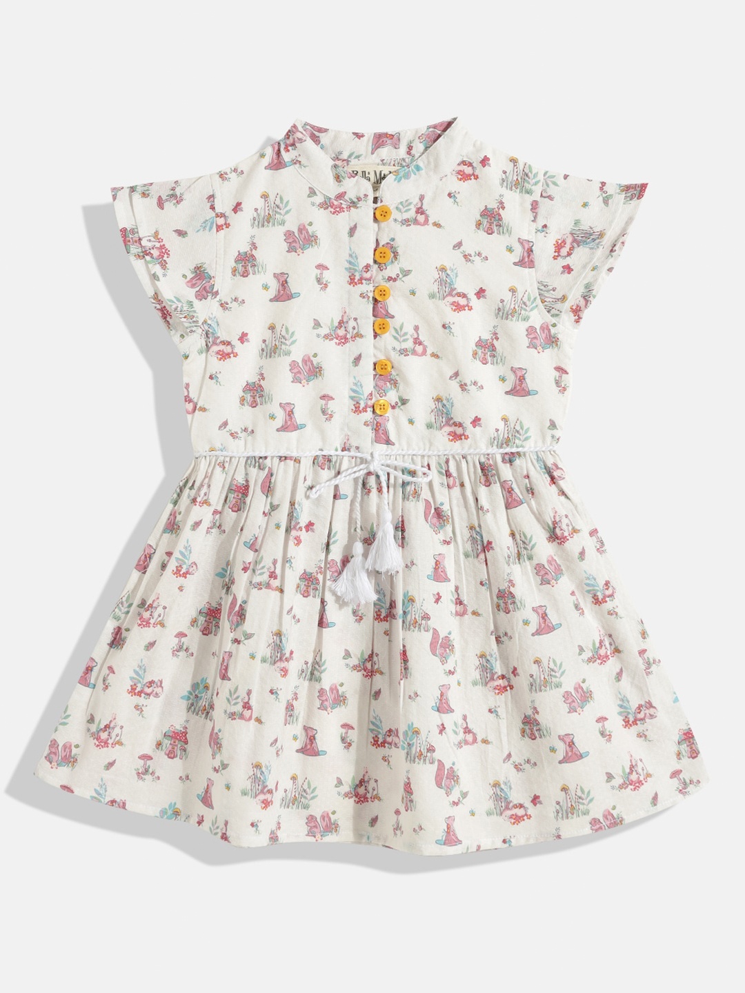 

Bella Moda White Floral Dress 100% Cotton