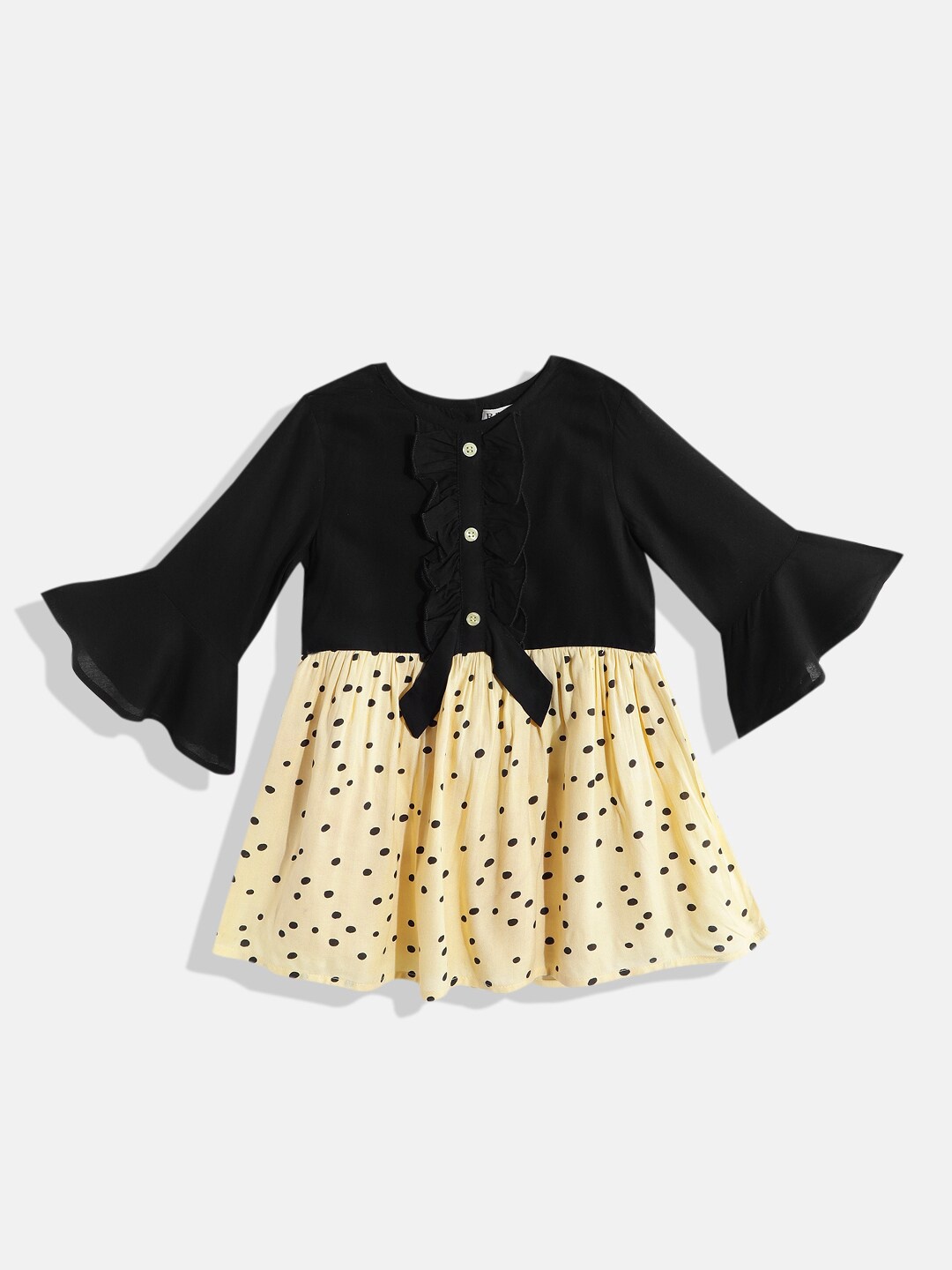 

Bella Moda Black & Cream-Coloured Dress 100% Cotton