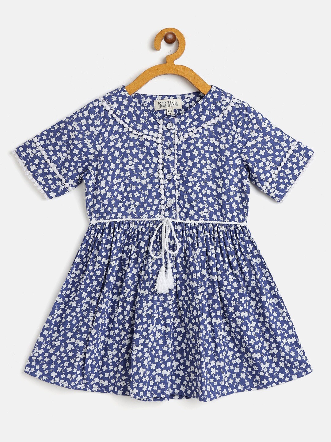

Bella Moda Blue Floral Dress 100% Cotton