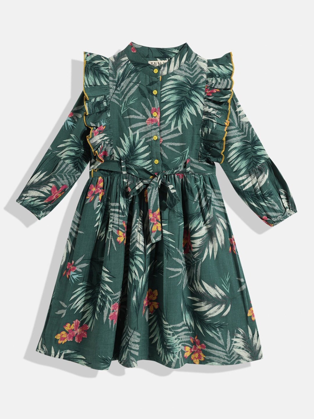 

Bella Moda Green Tropical Dress 100% Cotton