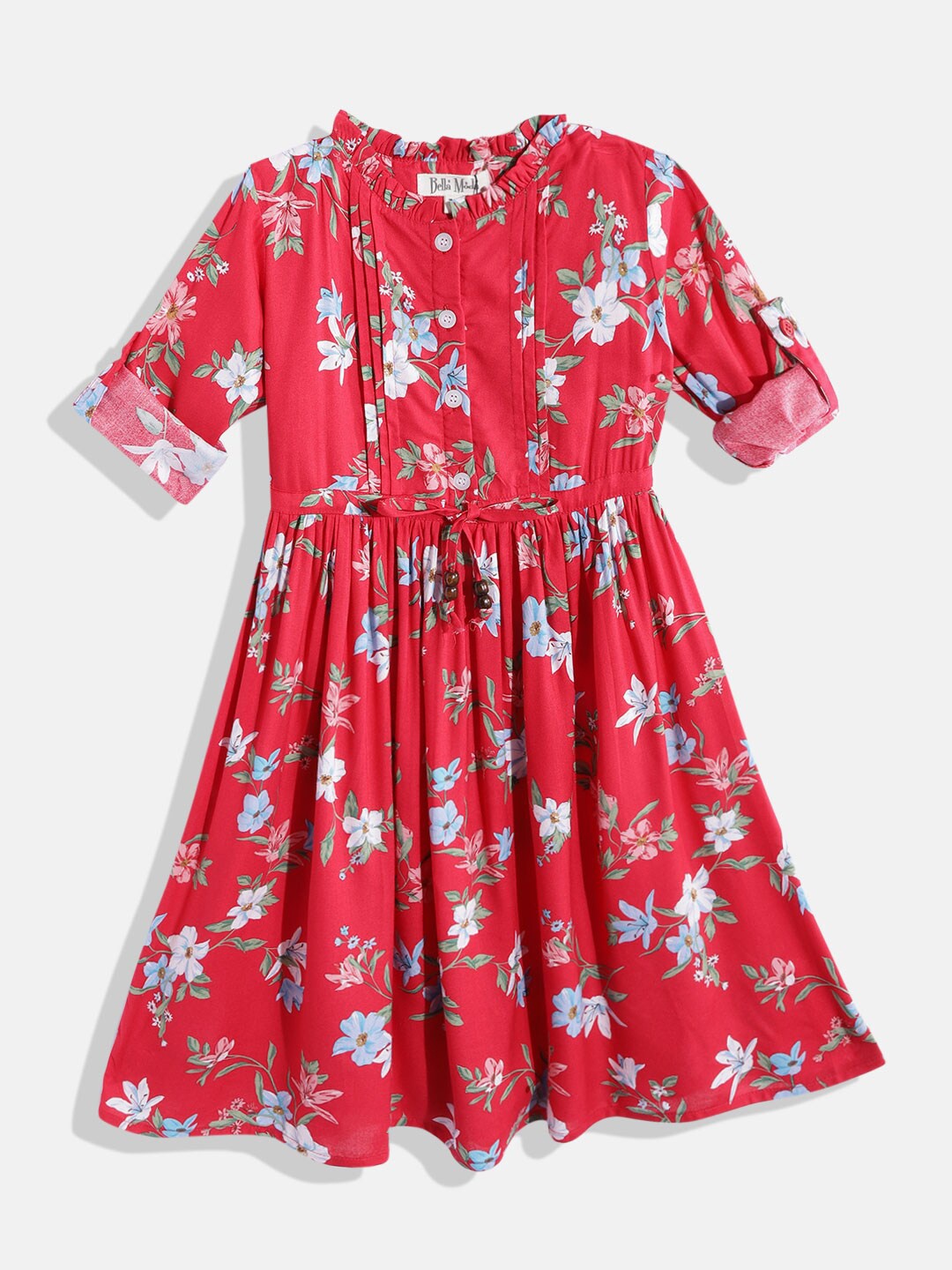 

Bella Moda Red Floral Dress 100% Cotton