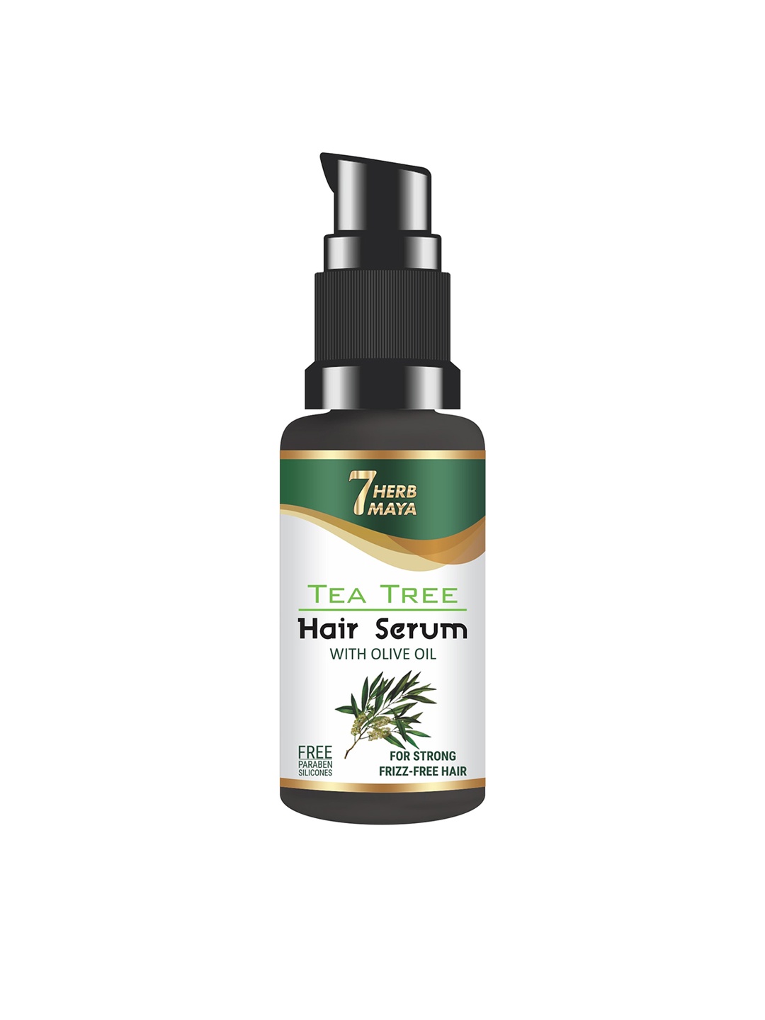 

7Herbmaya Tea Tree Hair Serum with Olive Oil for Strong Frizz-Free Hair - 30 ml, White